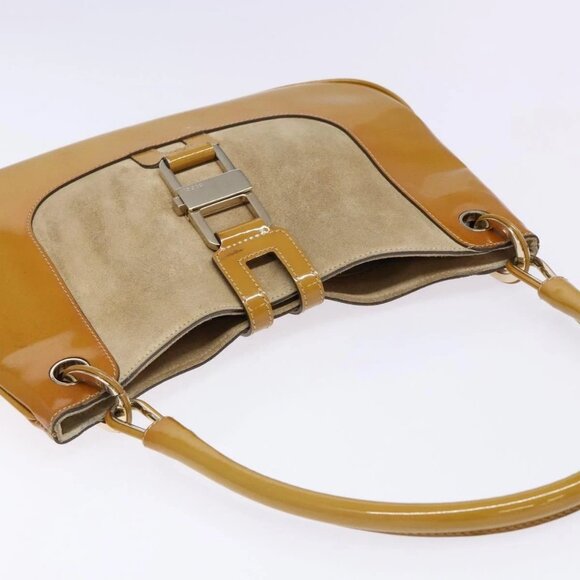 GUCCI Shoulder Bag Suede Beige Gold 001 4150 Auth hk2911 - Picture 7 of 16